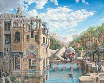 Giant Dreams - Imaginative Realism Painting by Howard Fox Contemporary Realist Painter