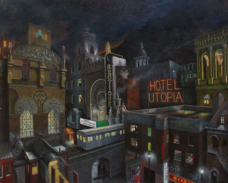 Hotel Utopia Painting by Howard Fox Artist